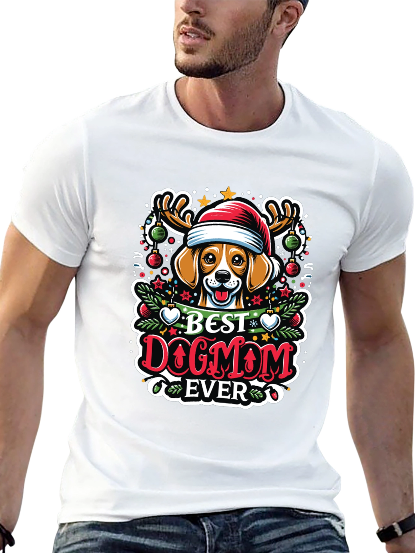 Best Dog Mom Ever Christmas T-Shirt