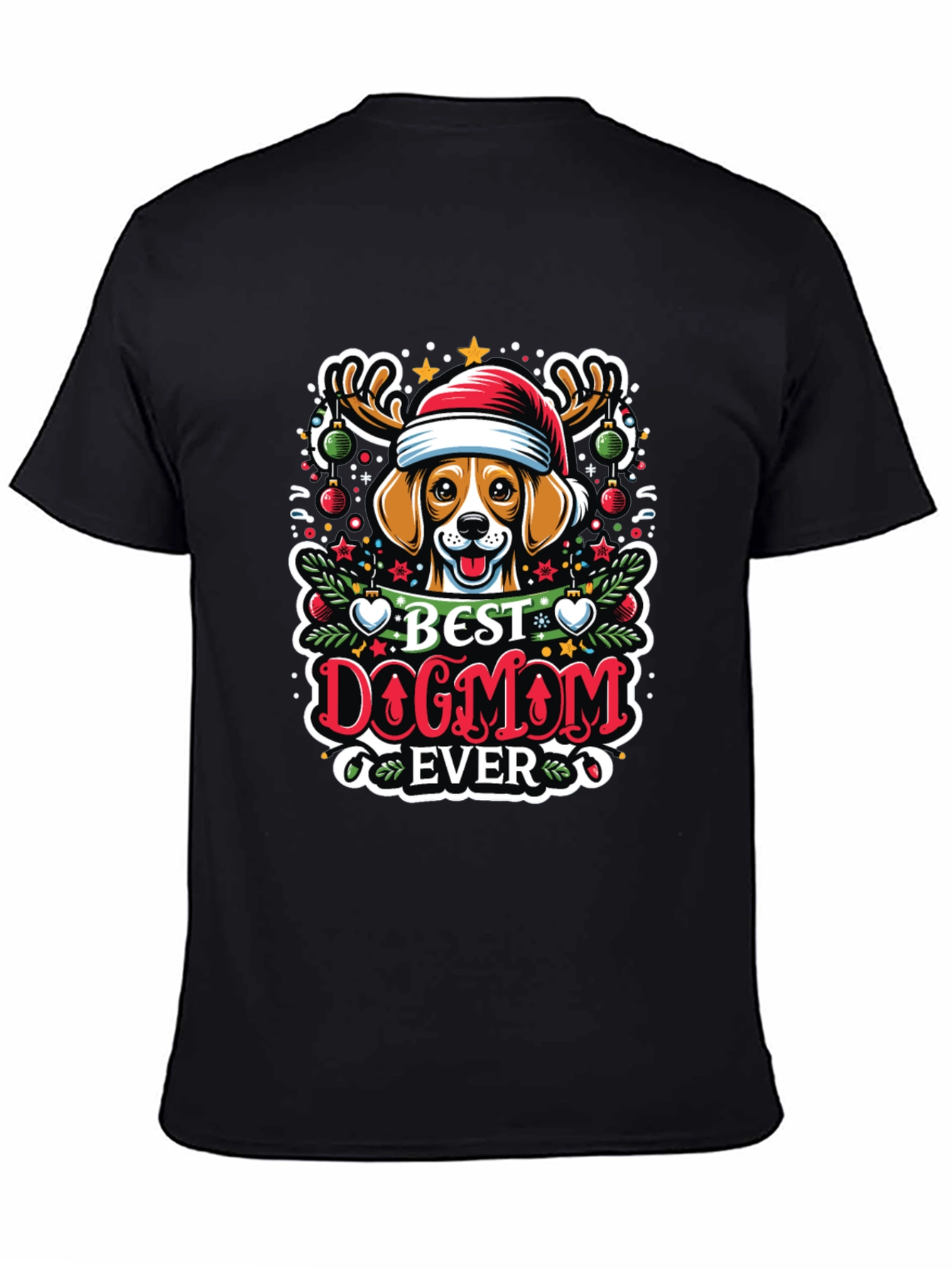 Best Dog Mom Ever Christmas T-Shirt