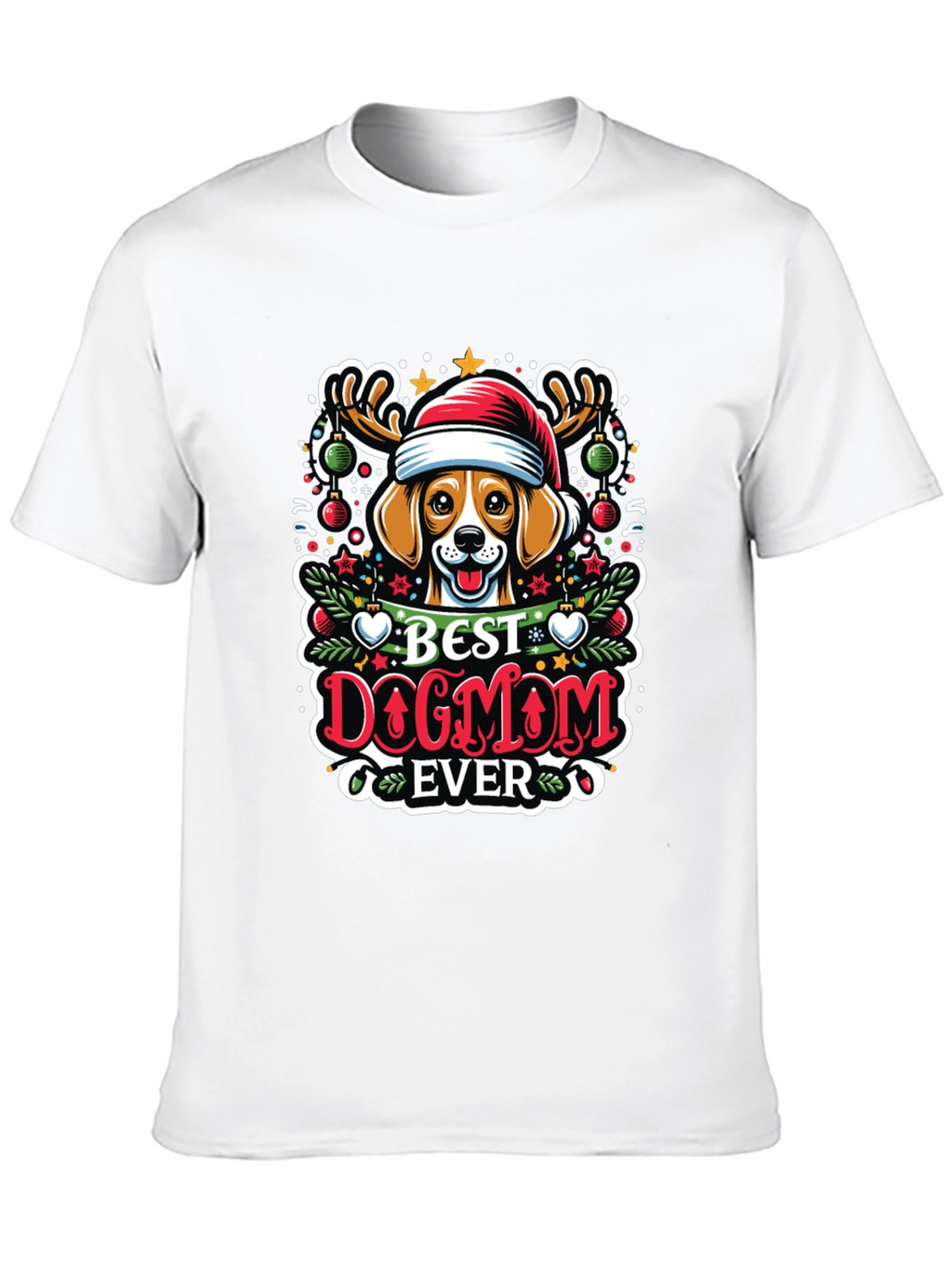 Best Dog Mom Ever Christmas T-Shirt