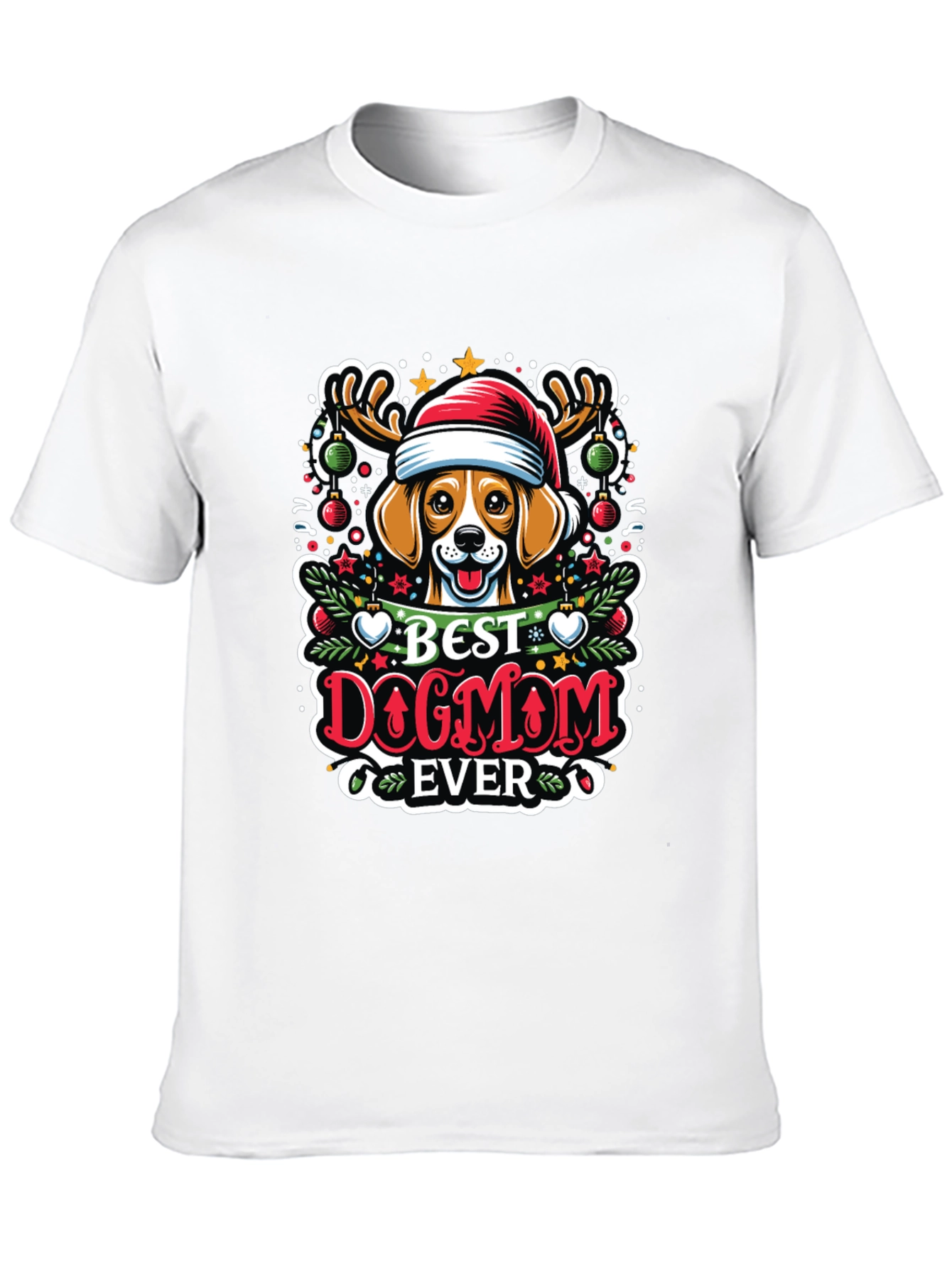 Best Dog Mom Ever Christmas T-Shirt