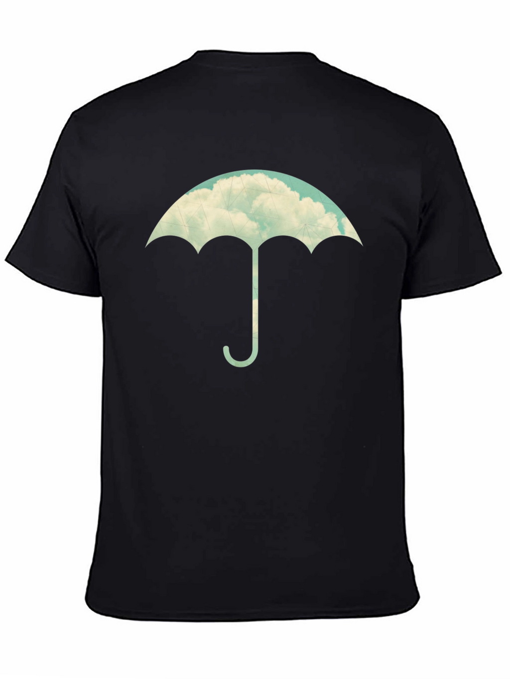 Cloud Umbrella Graphic Tee - Stylish Black T-Shirt