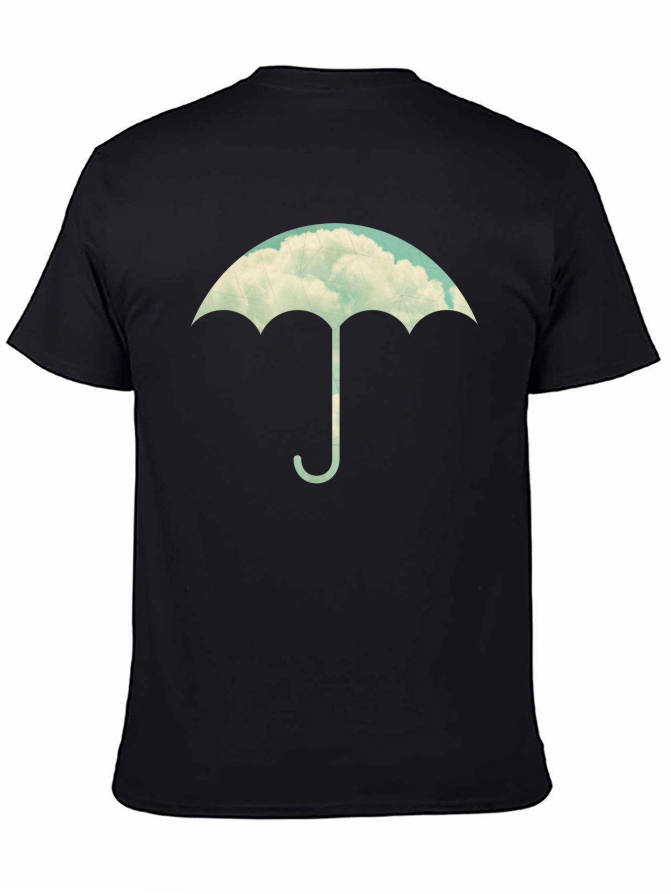 Cloud Umbrella Graphic Tee - Stylish Black T-Shirt