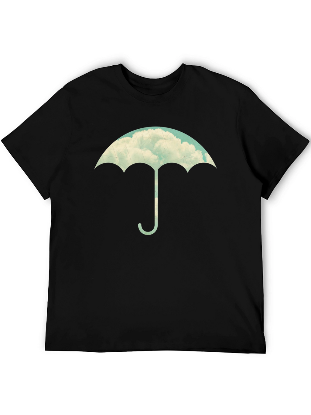 Cloud Umbrella Graphic Tee - Stylish Black T-Shirt