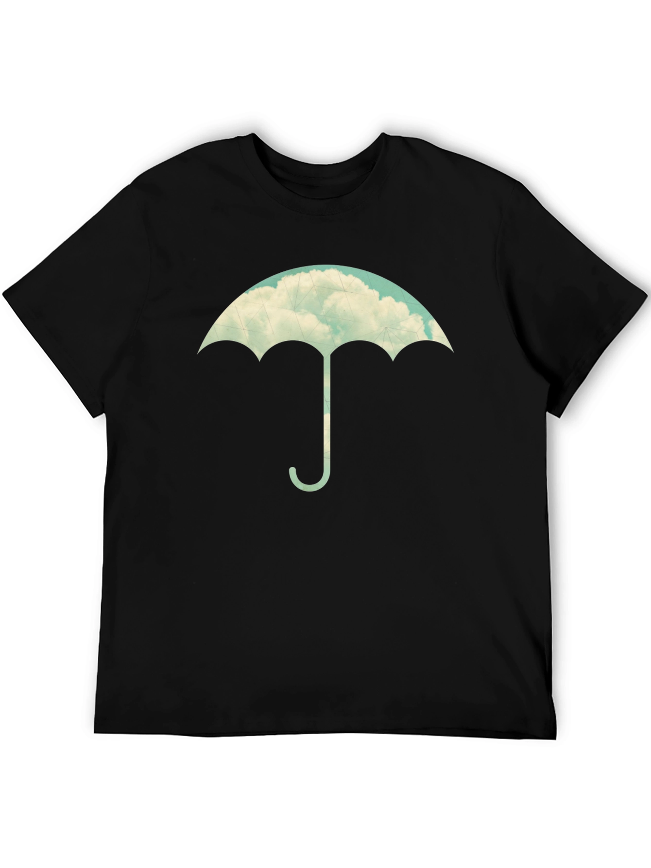 Cloud Umbrella Graphic Tee - Stylish Black T-Shirt
