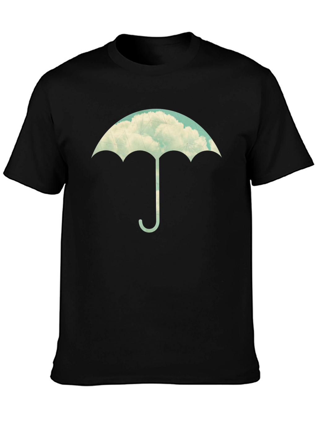 Cloud Umbrella Graphic Tee - Stylish Black T-Shirt
