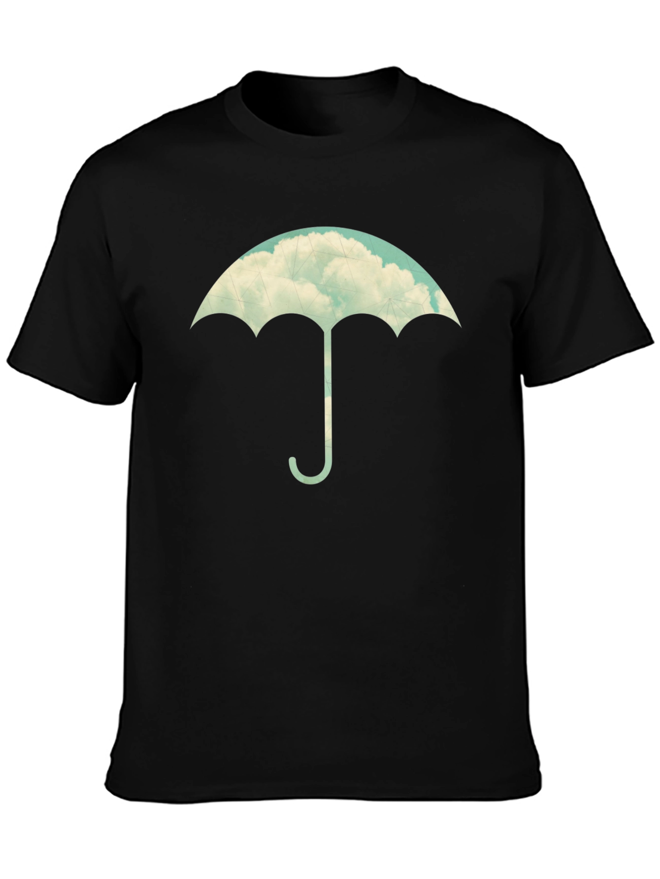 Cloud Umbrella Graphic Tee - Stylish Black T-Shirt