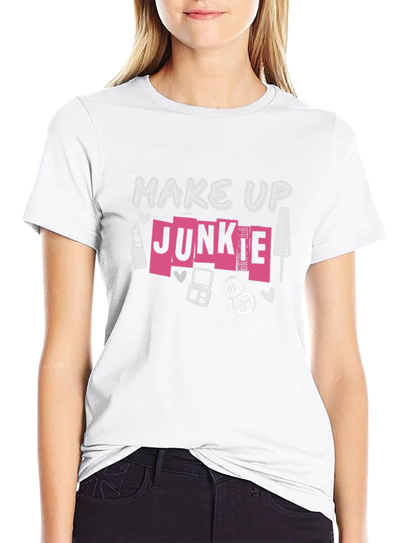 Make Up Junkie Black T-Shirt