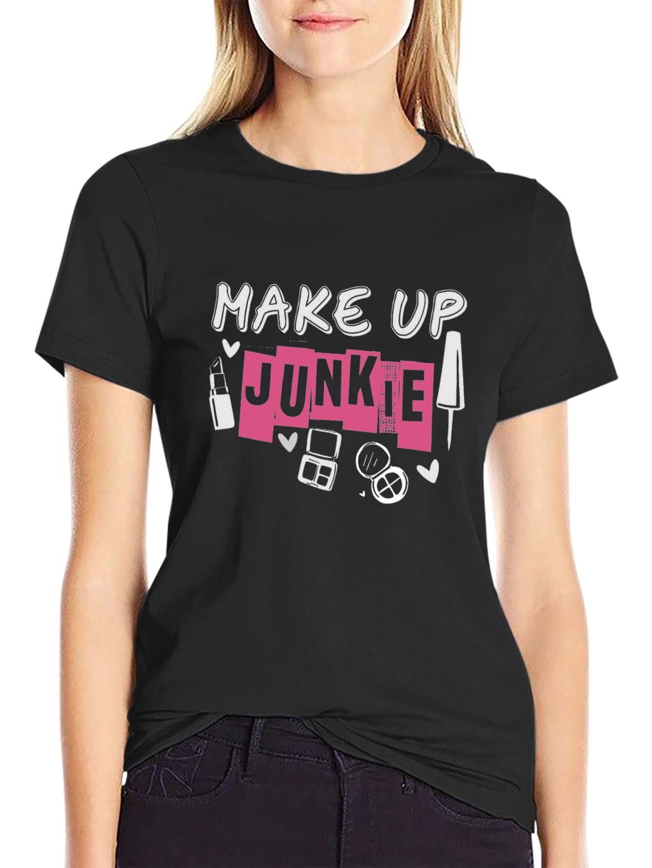 Make Up Junkie Black T-Shirt