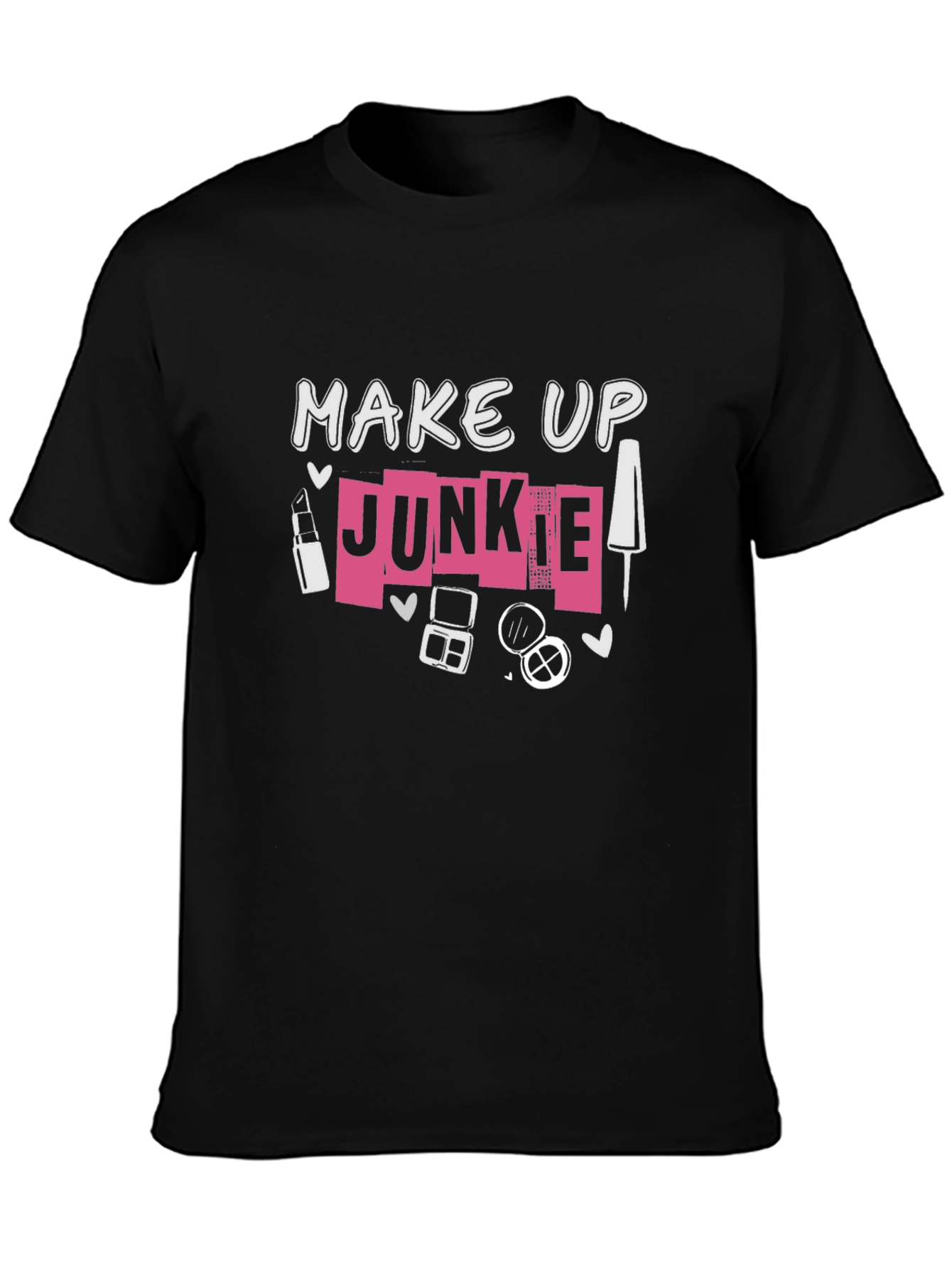 Make Up Junkie Black T-Shirt