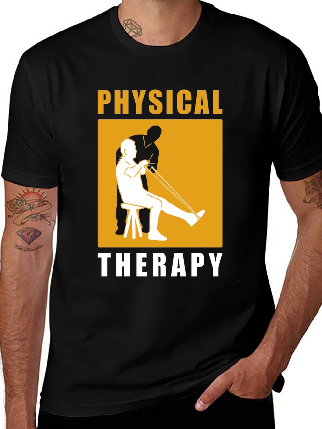 Physical Therapy Black Graphic T-Shirt