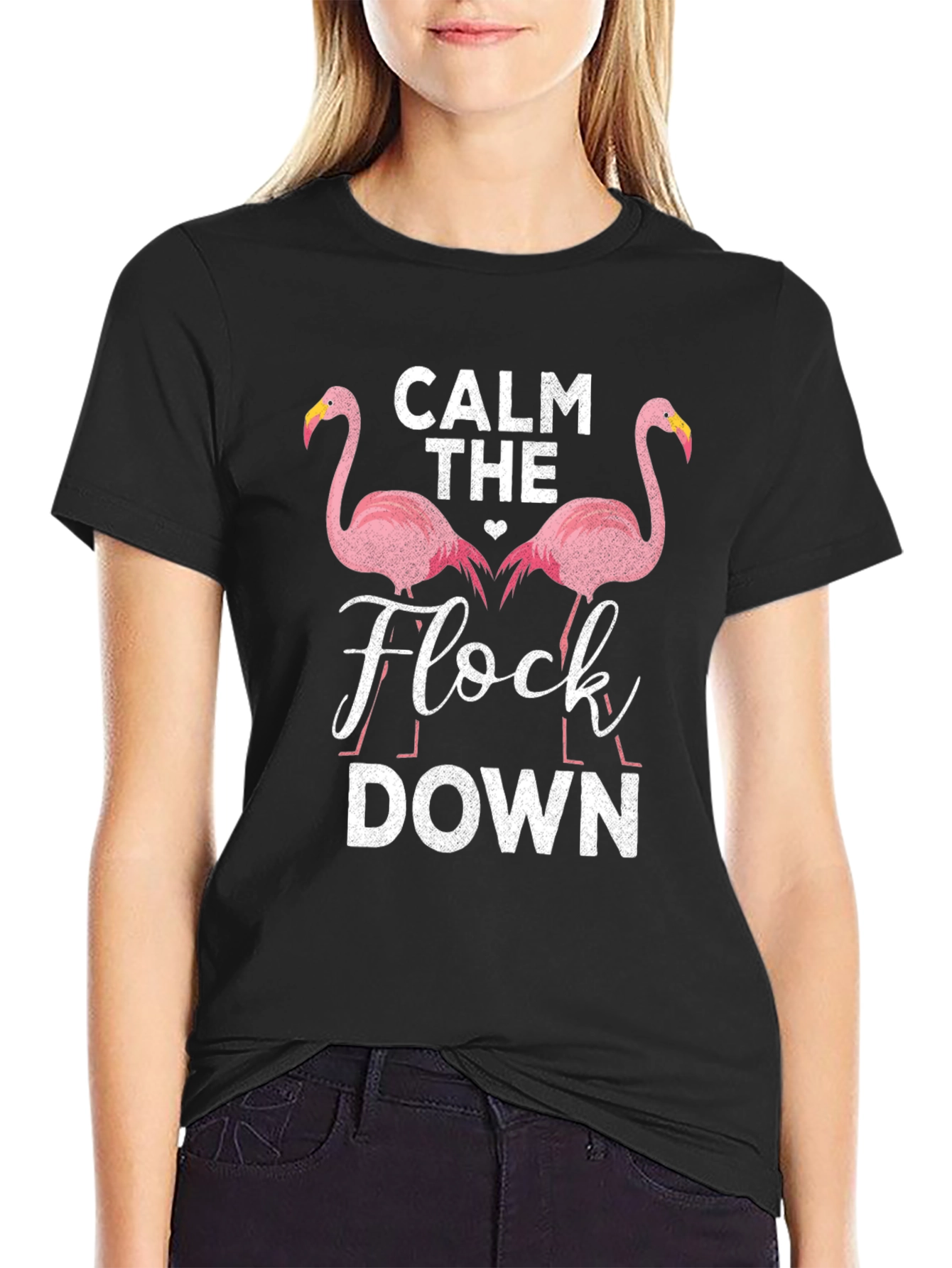 Calm The Flock Down Flamingo T-Shirt