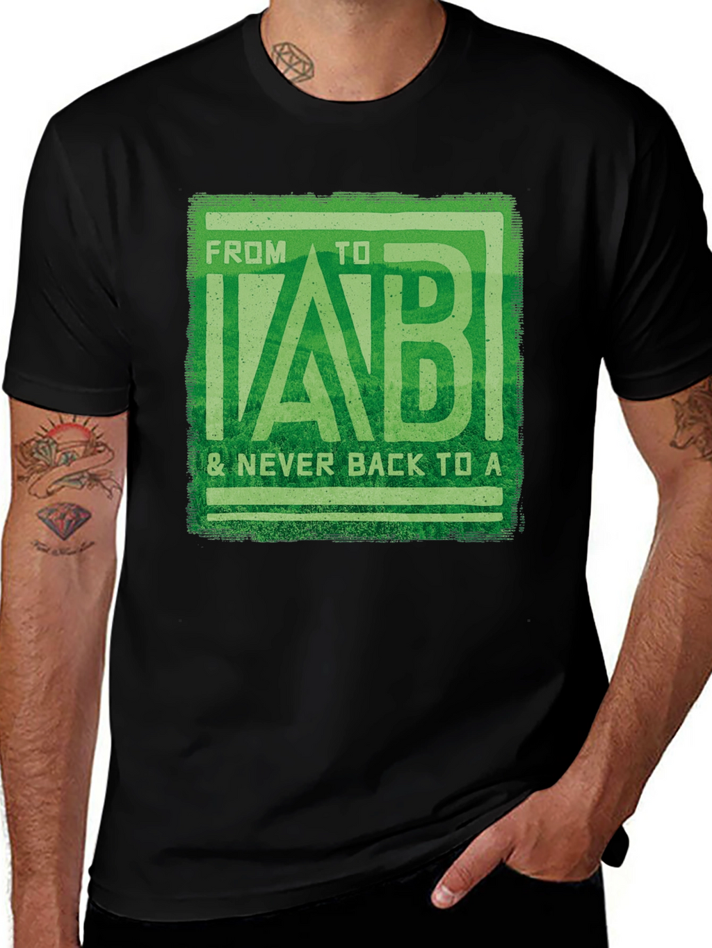 From B to LAB Mens Black T-Shirt