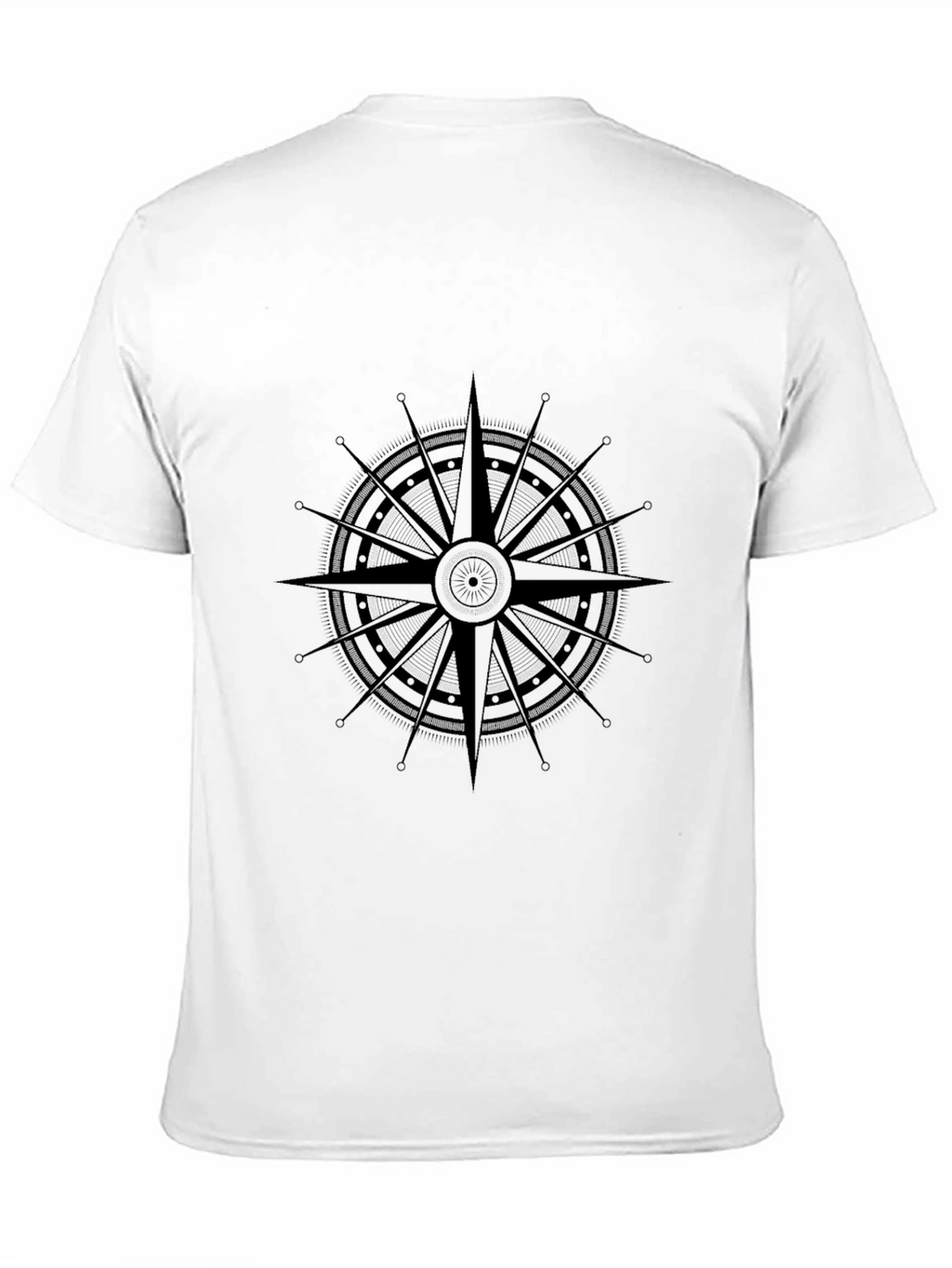 Nautical Compass Rose Graphic Black T-Shirt