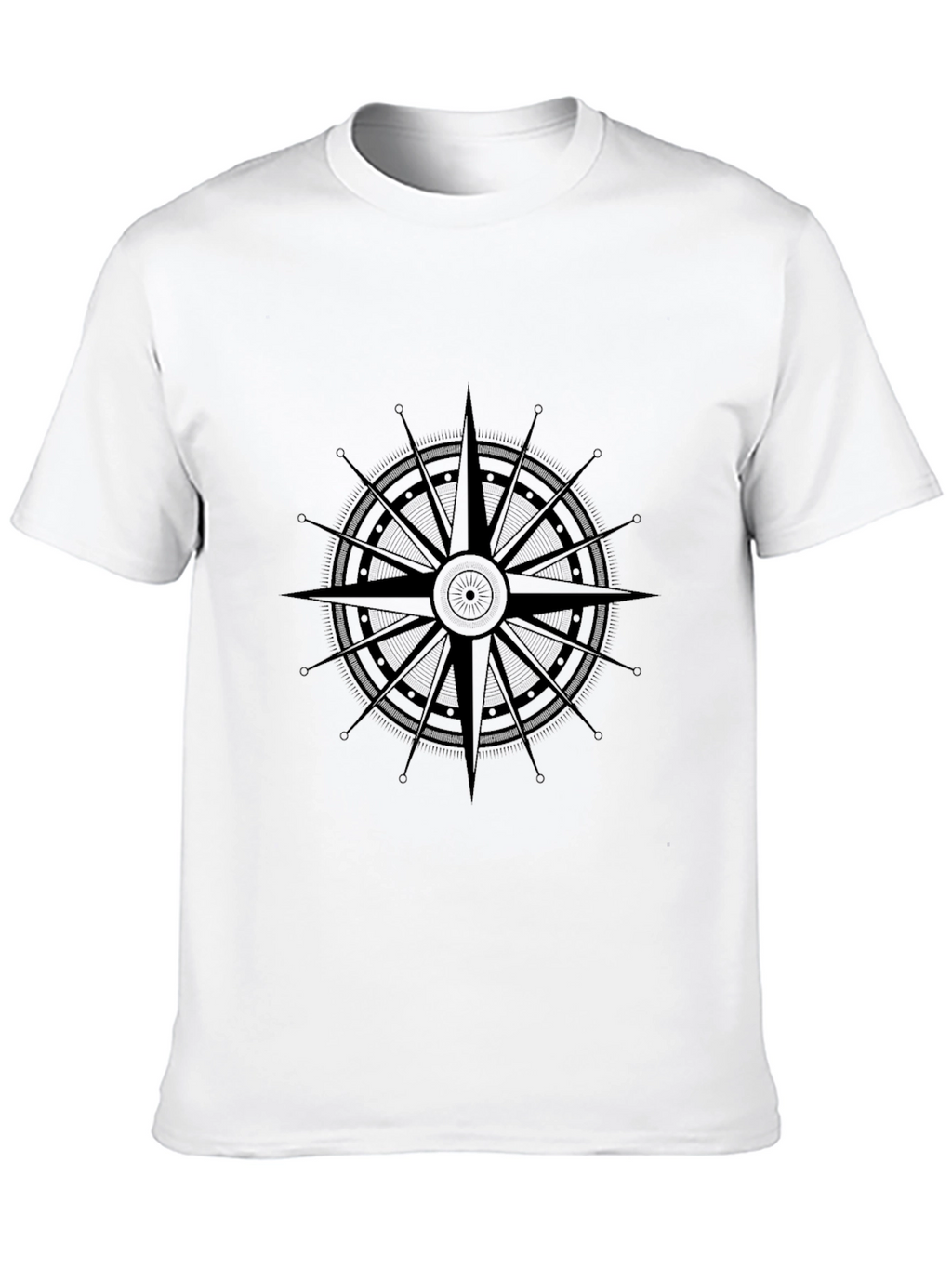 Nautical Compass Rose Graphic Black T-Shirt