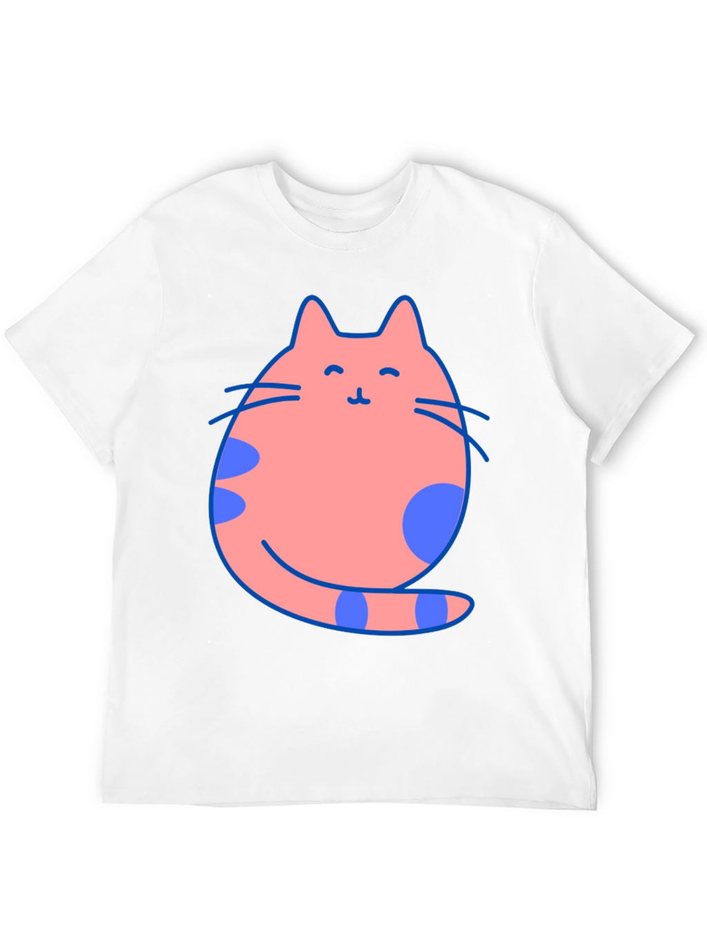 Cute Cat Graphic Tee - Black Cotton Blend