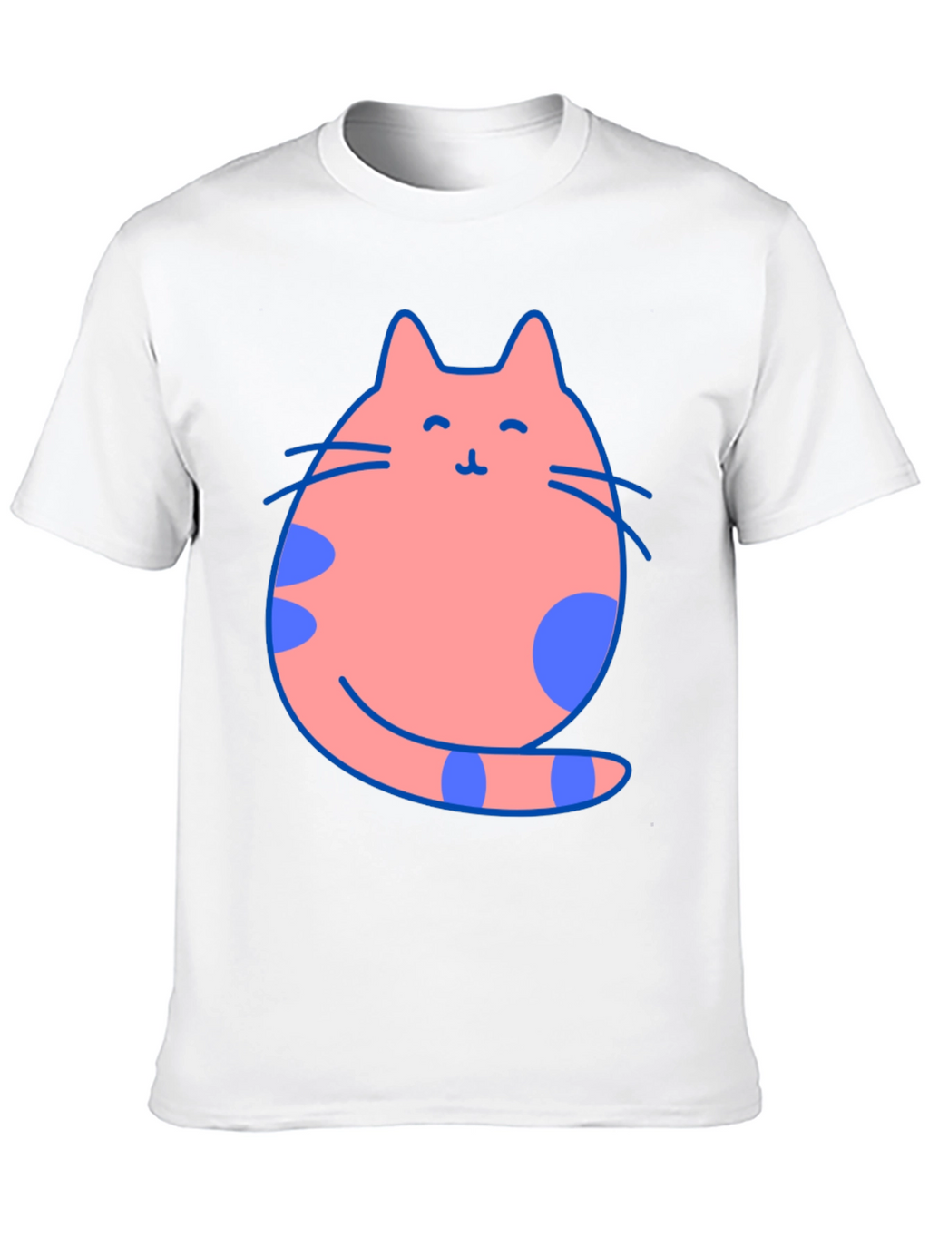 Cute Cat Graphic Tee - Black Cotton Blend