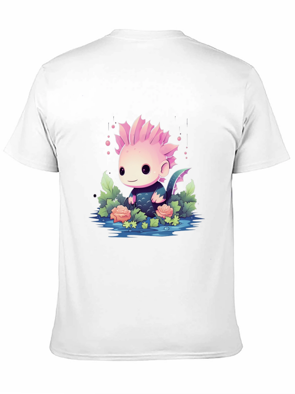 Cute Axolotl Black T-Shirt