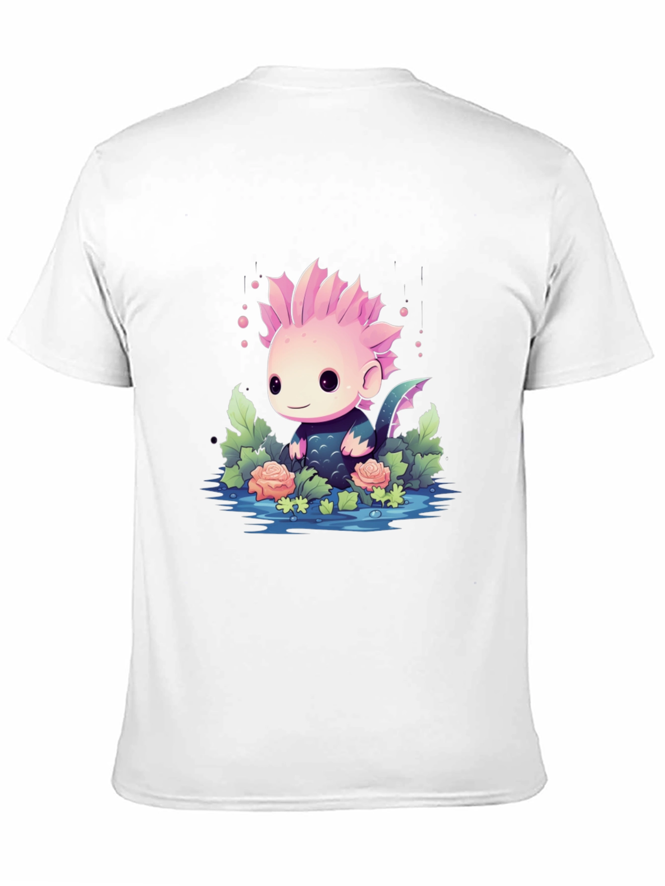 Cute Axolotl Black T-Shirt