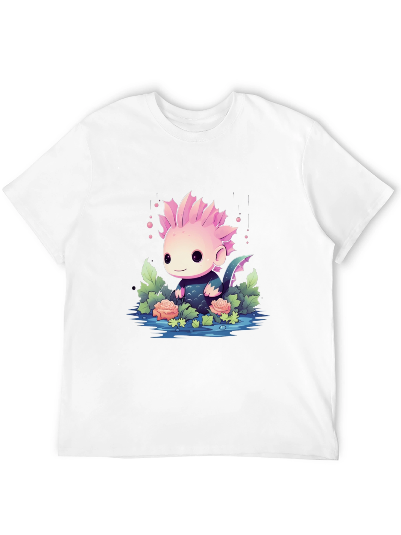 Cute Axolotl Black T-Shirt