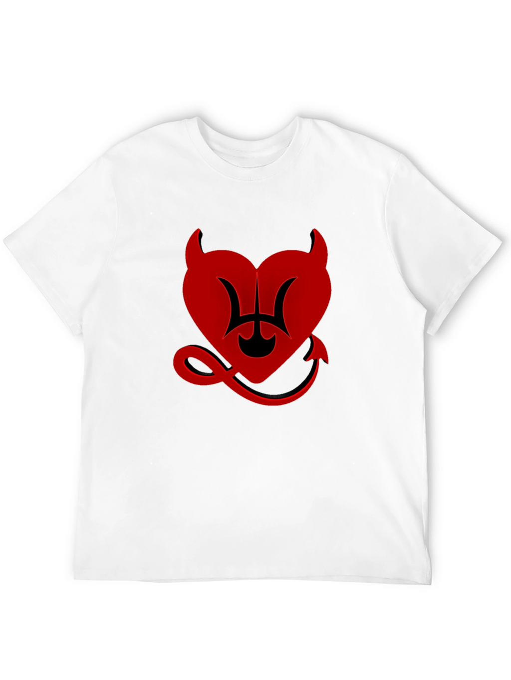 Devil Heart Graphic Tee - Black Cotton T-Shirt