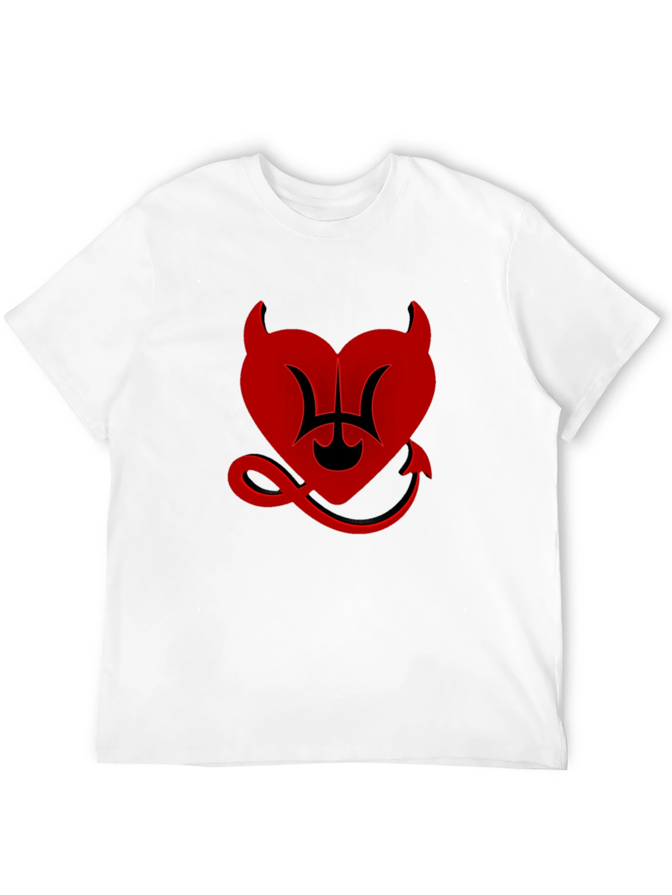 Devil Heart Graphic Tee - Black Cotton T-Shirt