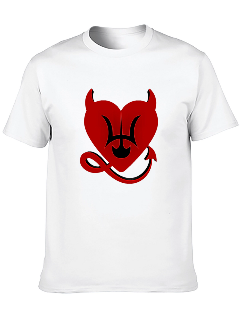 Devil Heart Graphic Tee - Black Cotton T-Shirt
