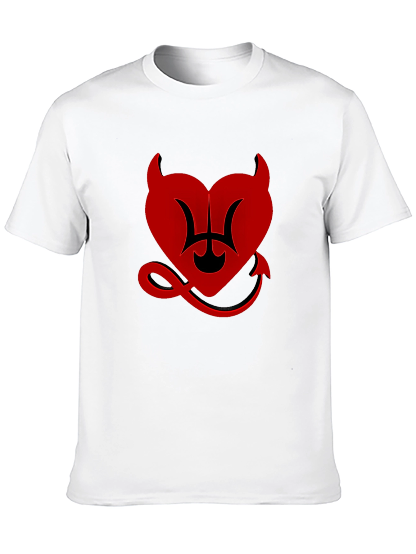 Devil Heart Graphic Tee - Black Cotton T-Shirt