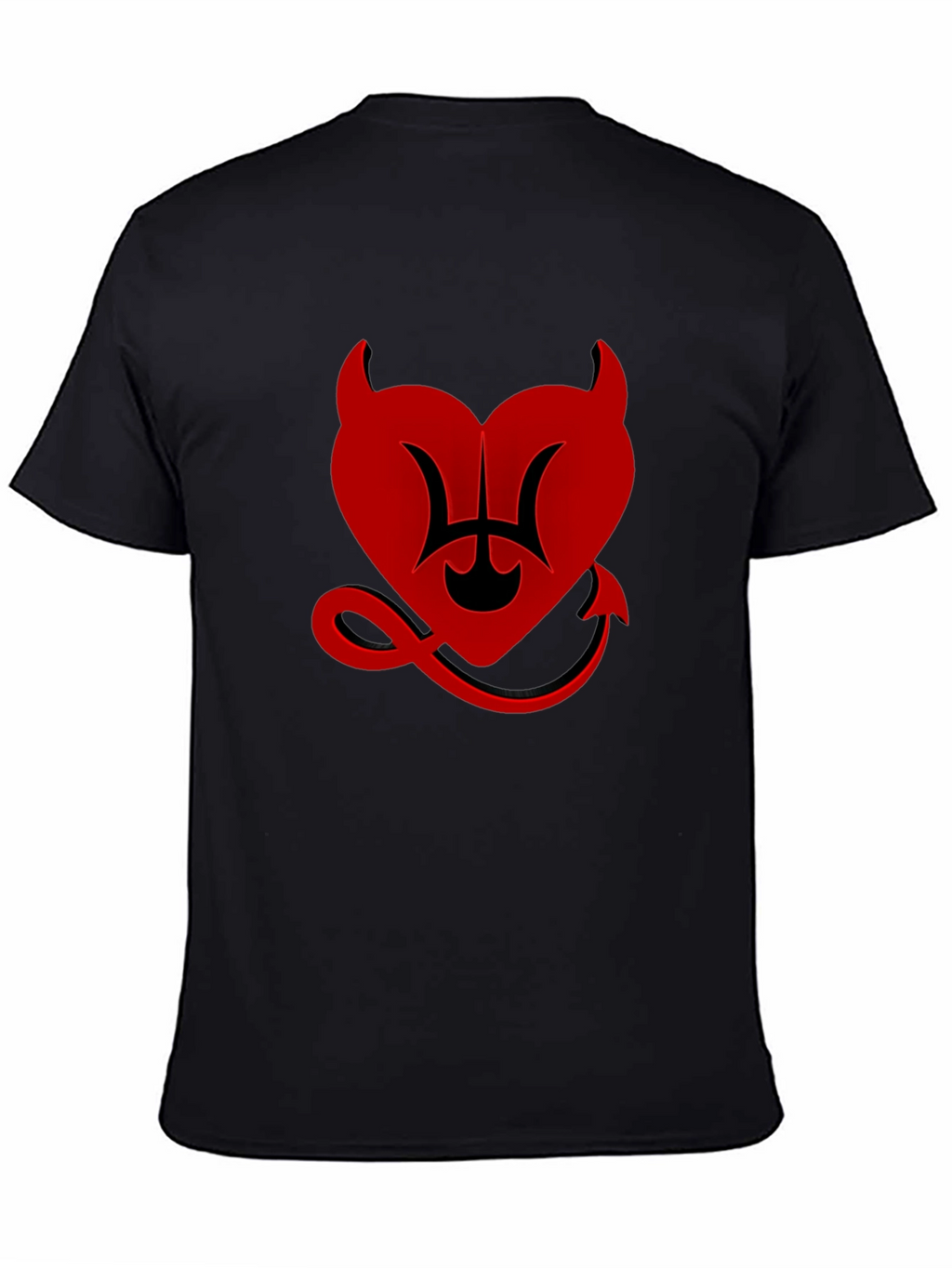 Devil Heart Graphic Tee - Black Cotton T-Shirt