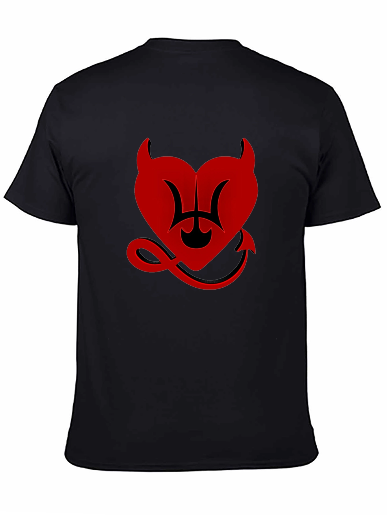 Devil Heart Graphic Tee - Black Cotton T-Shirt
