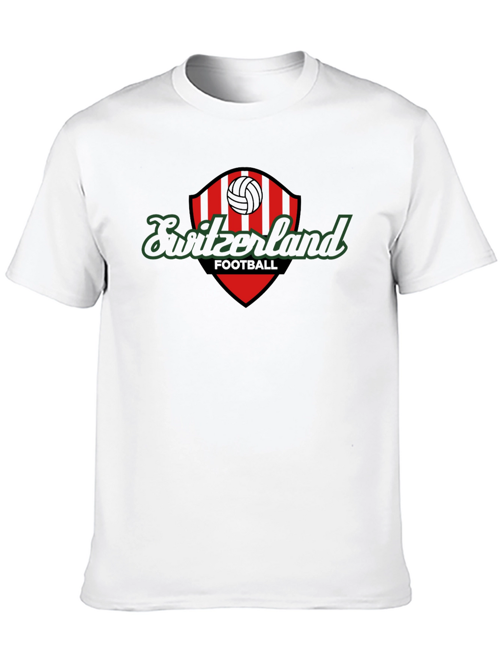 Switzerland Football T-Shirt - Black Graphic Tee