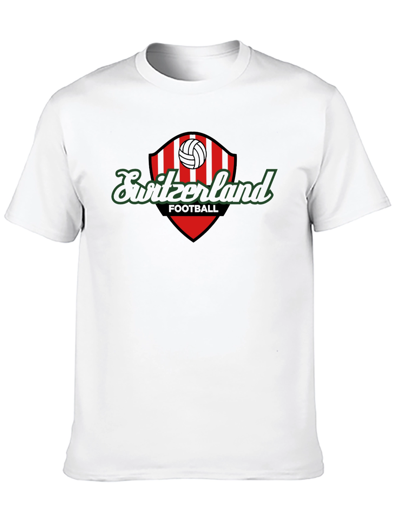 Switzerland Football T-Shirt - Black Graphic Tee