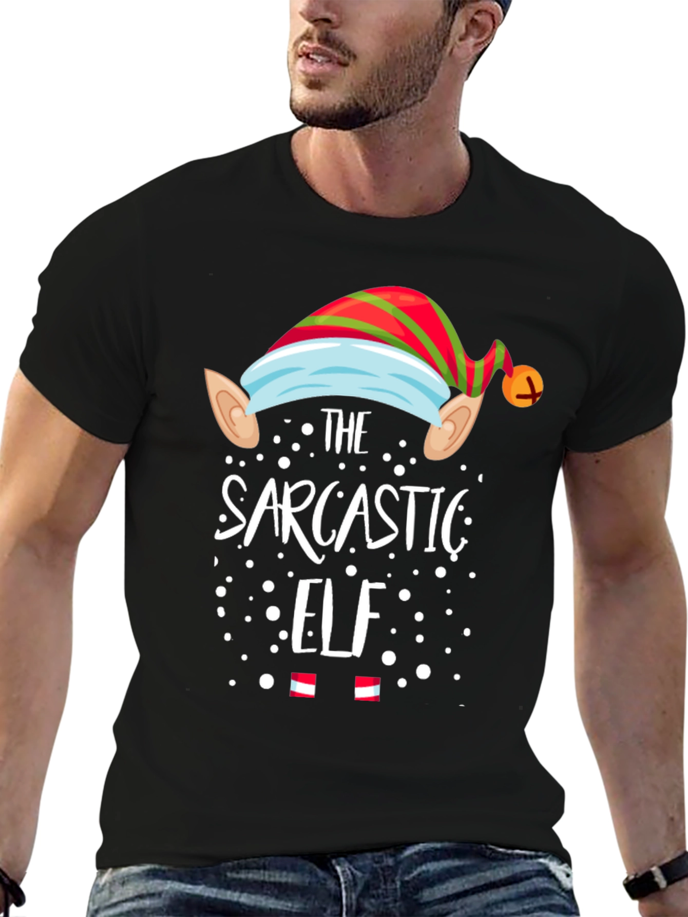 Sarcastic Elf Christmas Graphic Tee