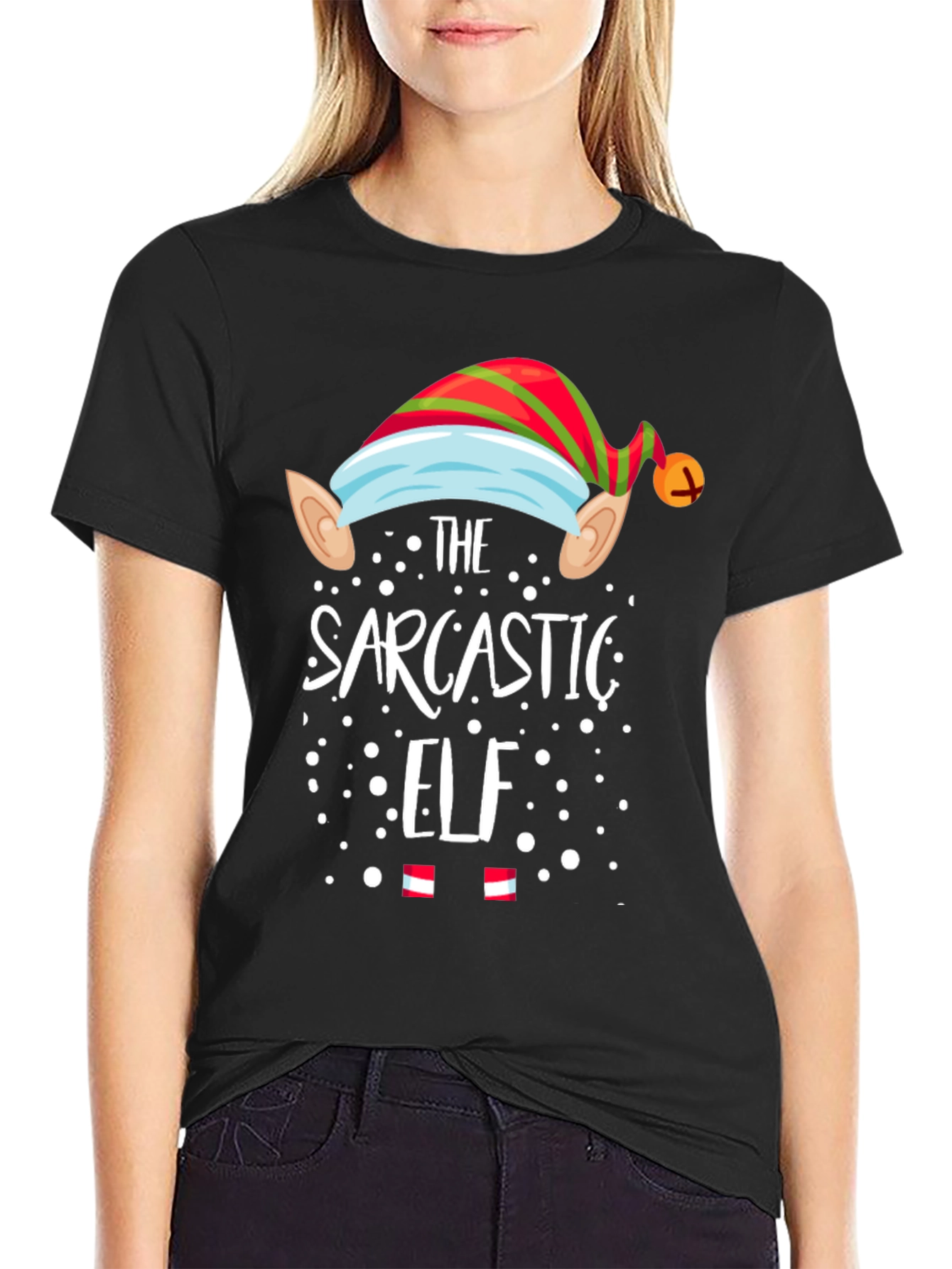 Sarcastic Elf Christmas Graphic Tee