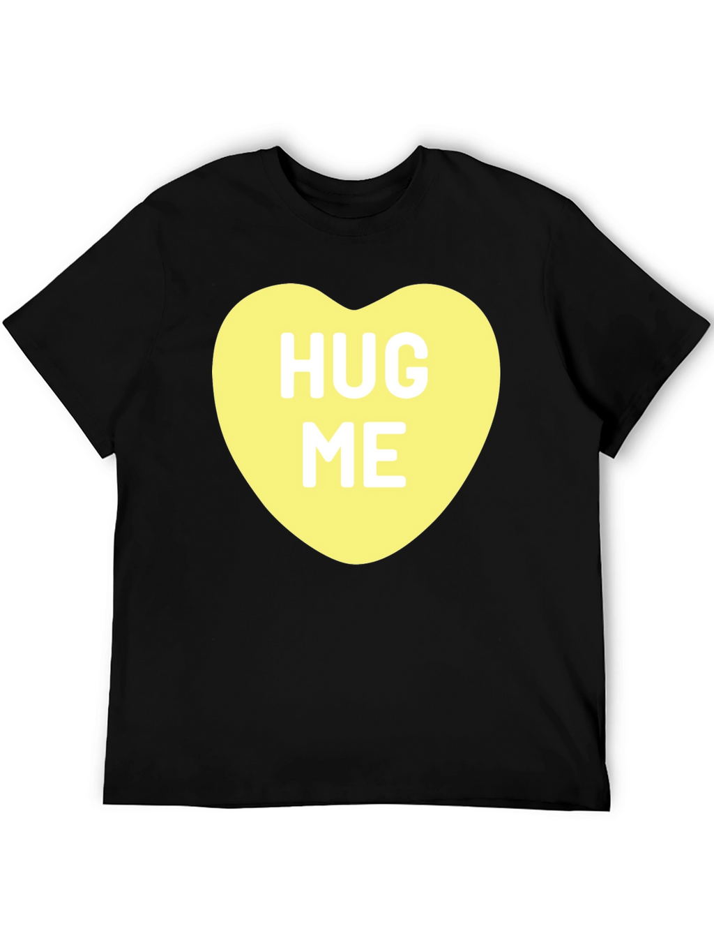 Hug Me Candy Heart Black T-Shirt Valentines Day