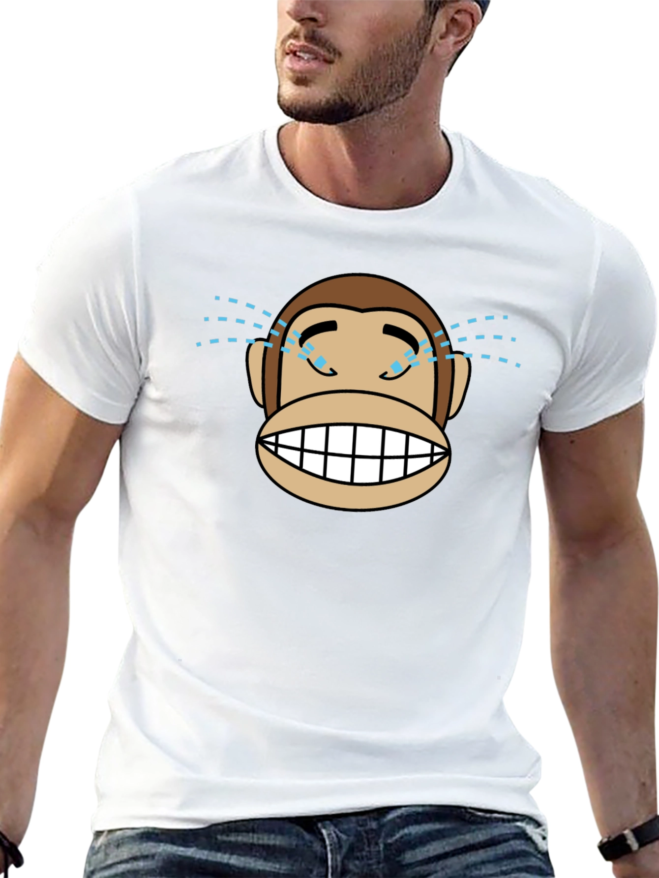 Monkey Crying Tears of Joy T-Shirt - Black