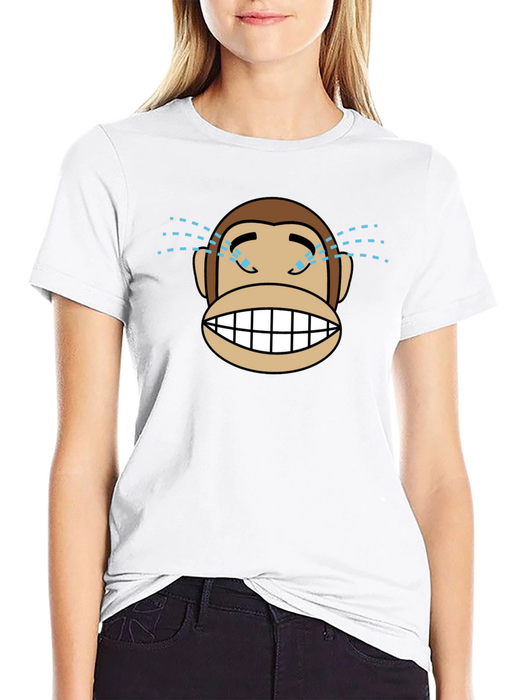Monkey Crying Tears of Joy T-Shirt - Black