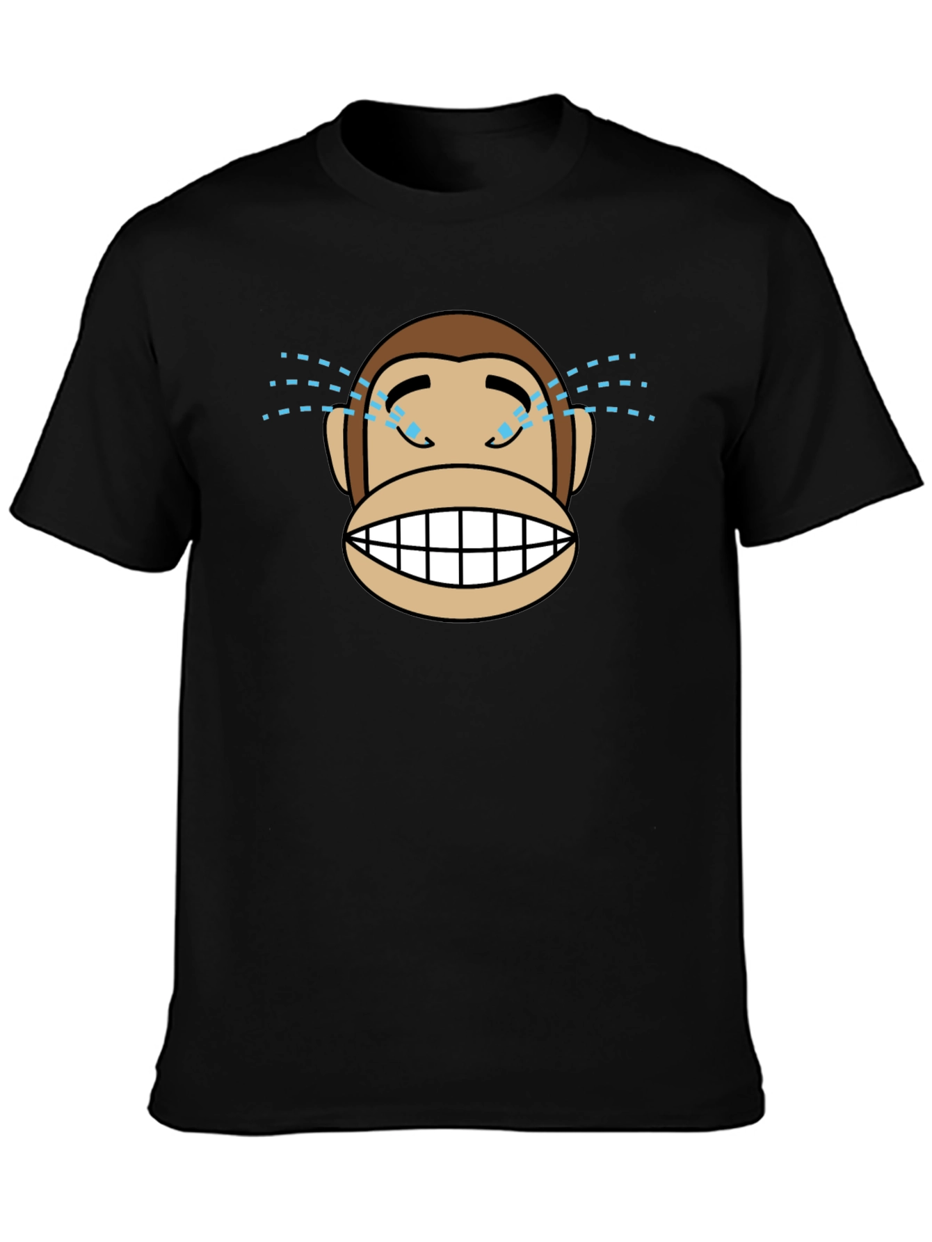 Monkey Crying Tears of Joy T-Shirt - Black