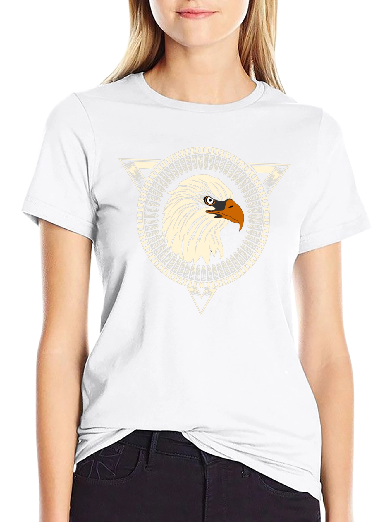 Eagle Graphic Print Black T-Shirt