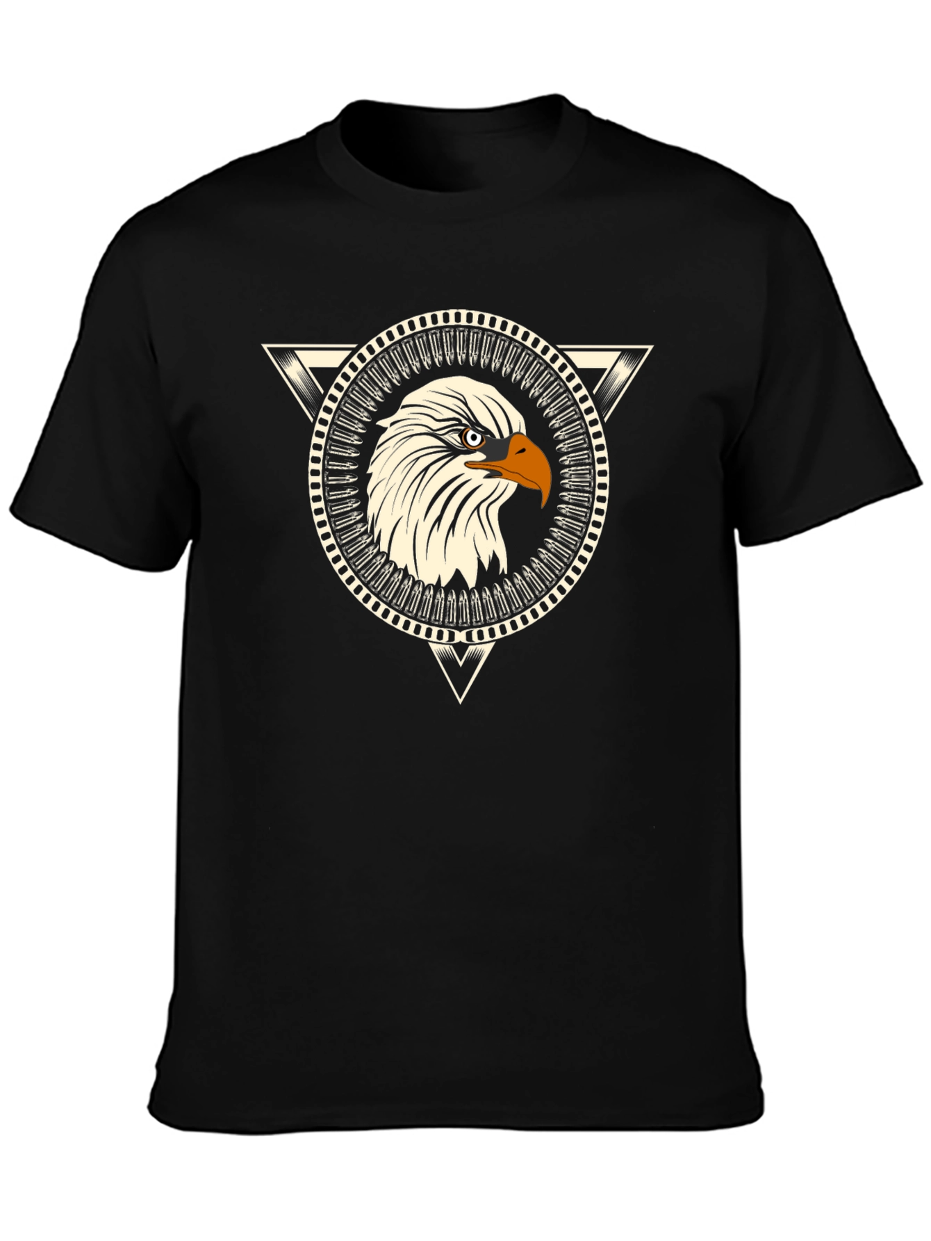 Eagle Graphic Print Black T-Shirt