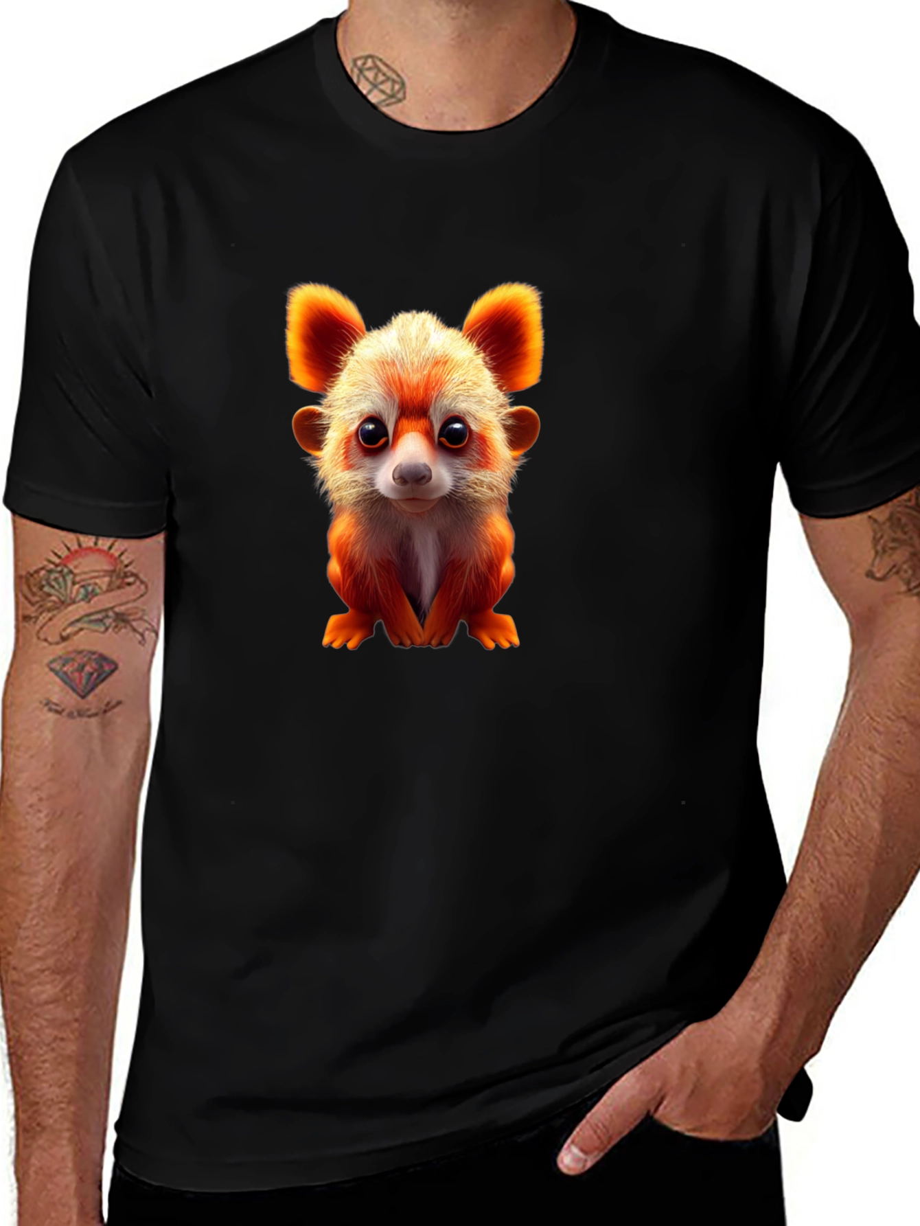 Cute Red Panda Graphic Tee - Unisex Soft Black Shirt