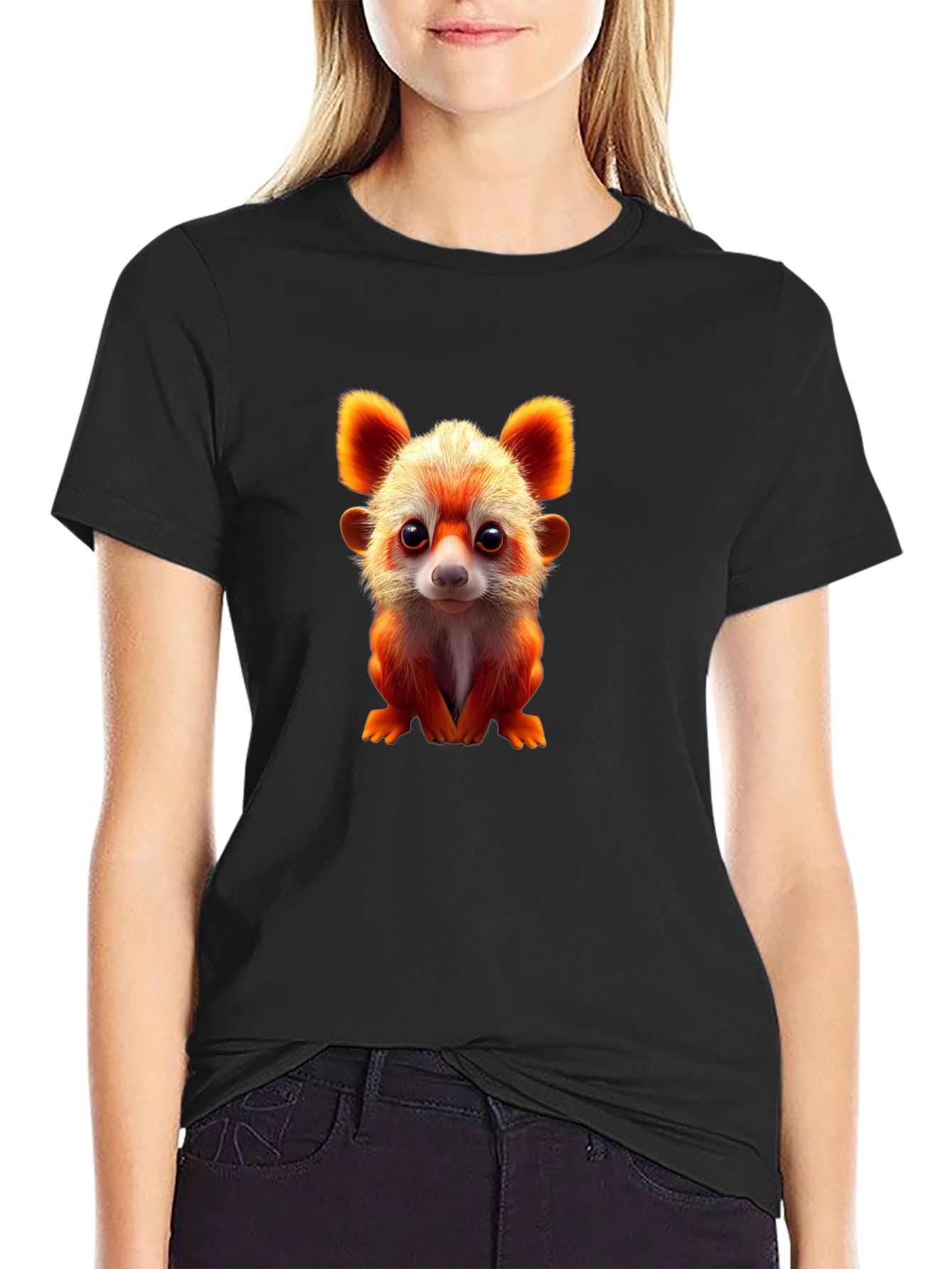 Cute Red Panda Graphic Tee - Unisex Soft Black Shirt