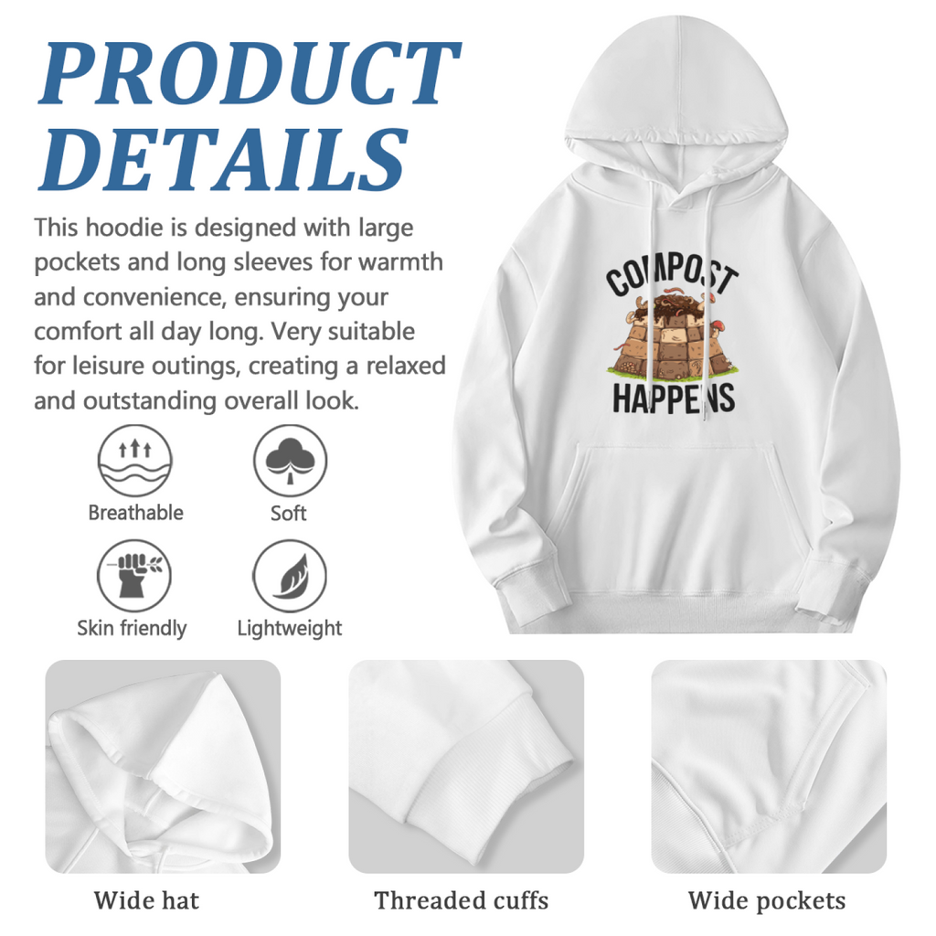 Compost Life Hoodie - Organic Gardening Graphic Sweatshirt for Eco Gardeners