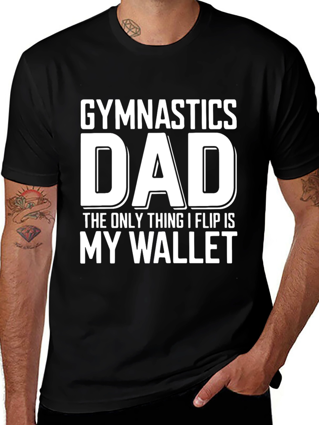 Gymnastics Dad Wallet Flip Funny T-Shirt