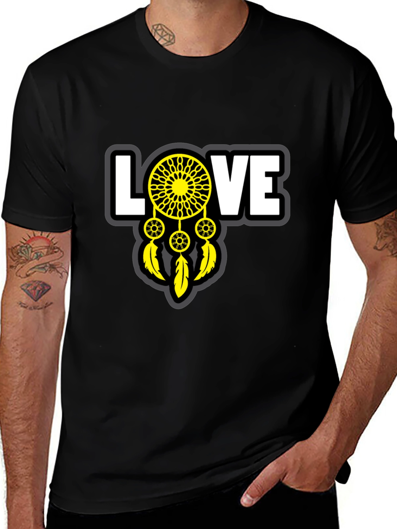Love Dreamcatcher Graphic T-Shirt - Unisex Black Tee