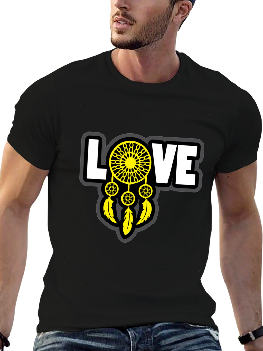 Love Dreamcatcher Graphic T-Shirt - Unisex Black Tee