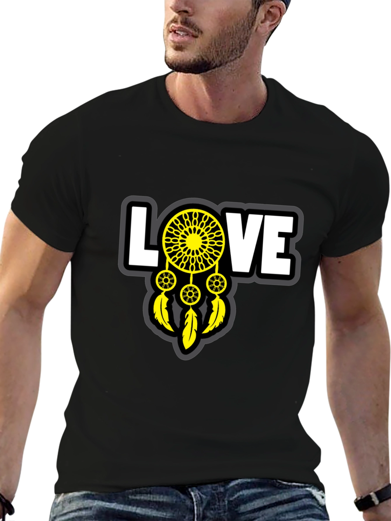 Love Dreamcatcher Graphic T-Shirt - Unisex Black Tee