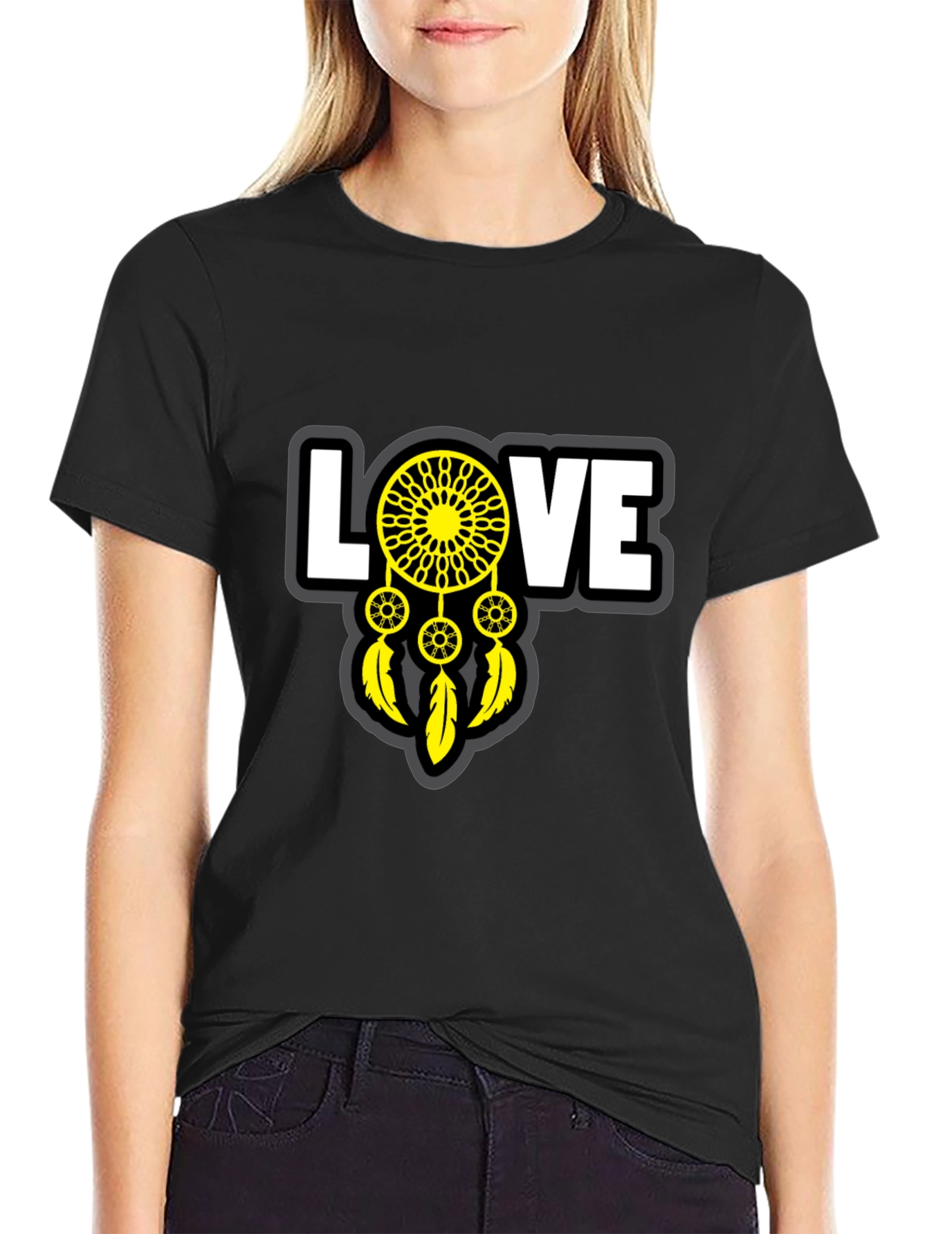 Love Dreamcatcher Graphic T-Shirt - Unisex Black Tee