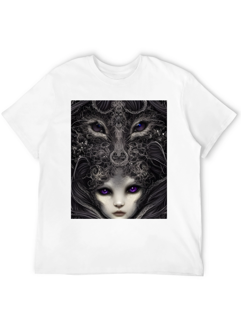Surreal Wolf & Woman Graphic T-Shirt