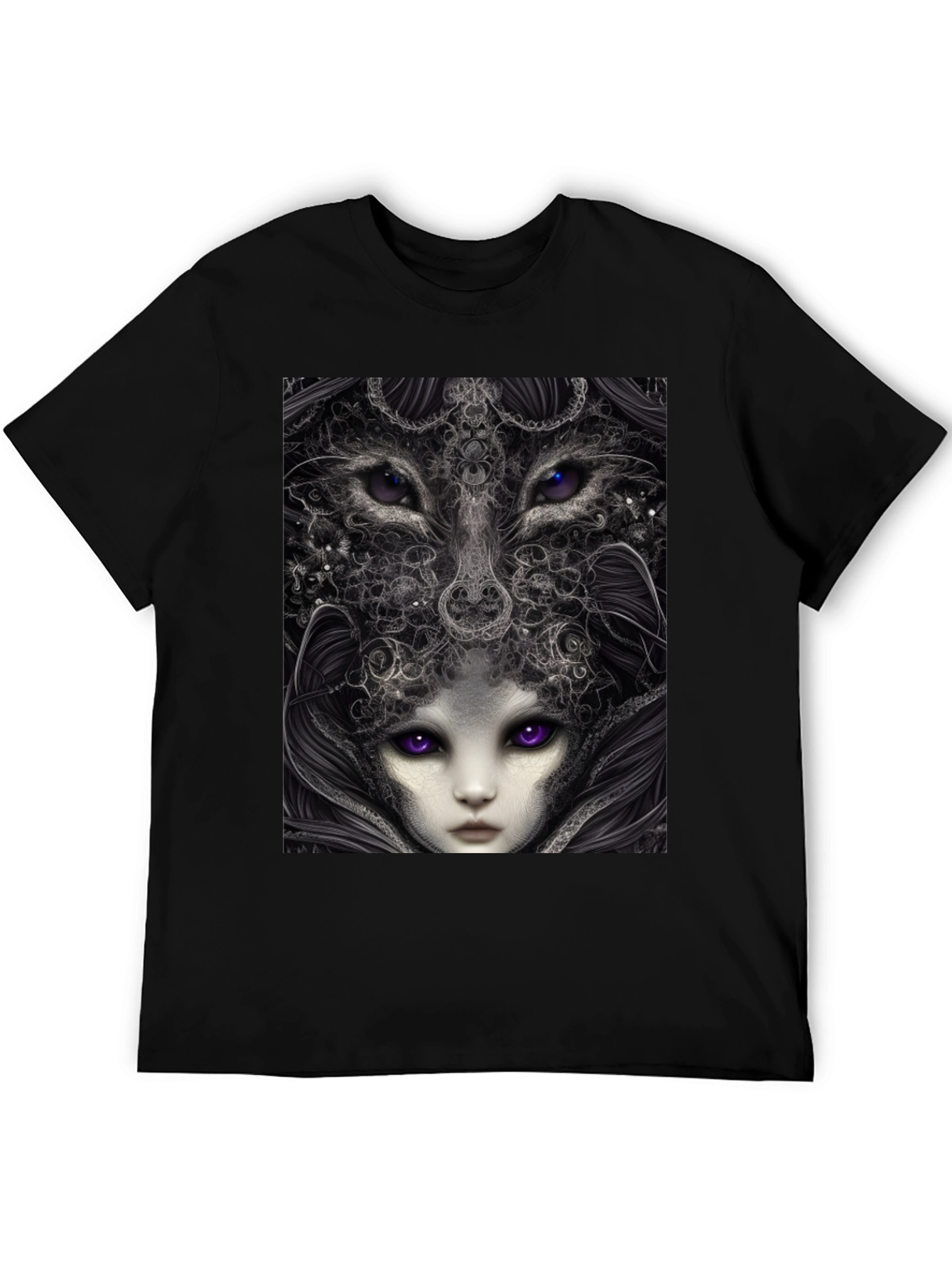Surreal Wolf & Woman Graphic T-Shirt