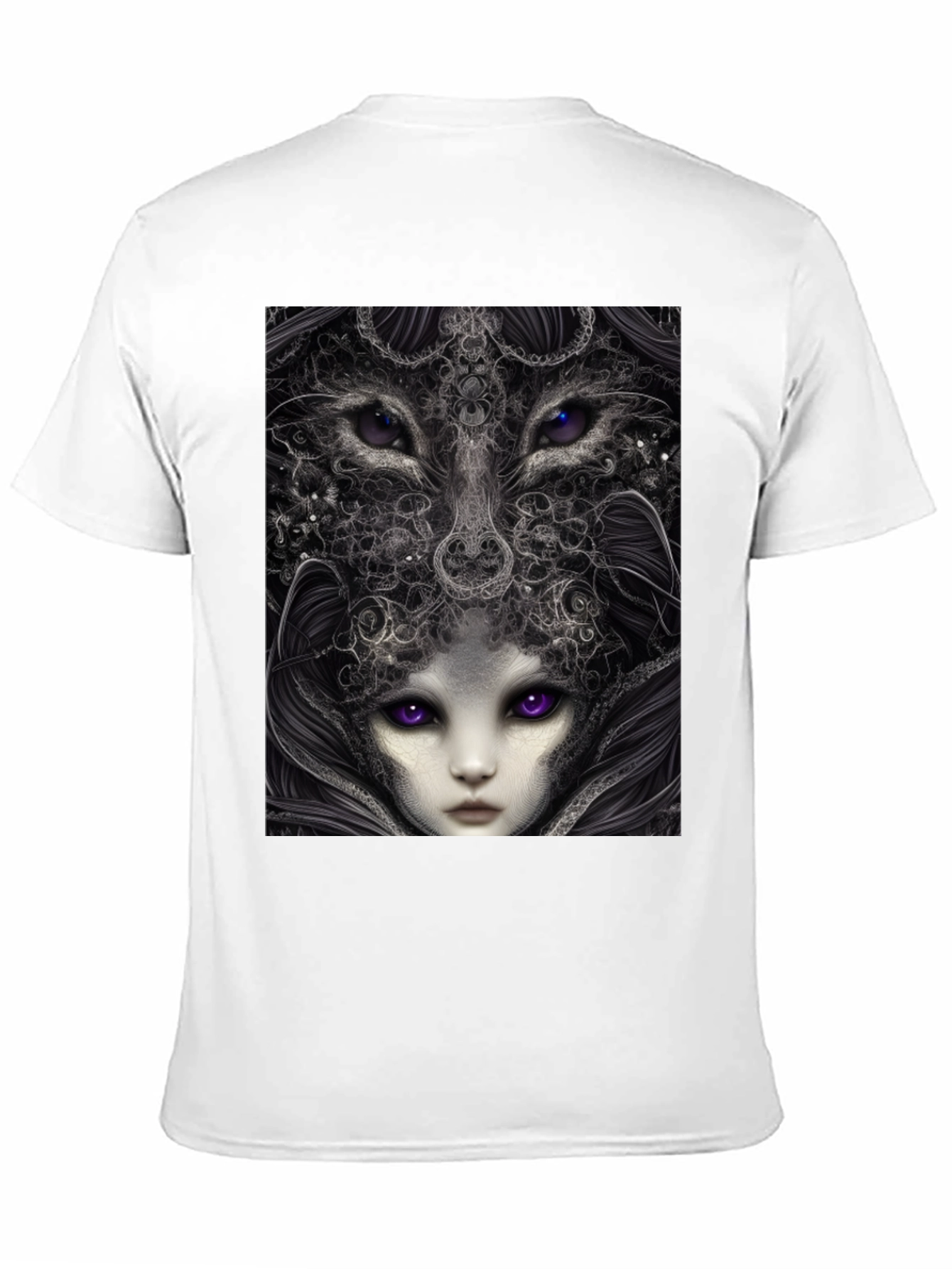 Surreal Wolf & Woman Graphic T-Shirt